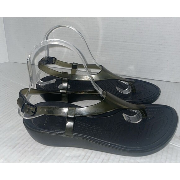 Crocs Sandals Really Sexi T Strap Womens Size 7 Beach Walking Comfort Festival - Picture 1 of 10